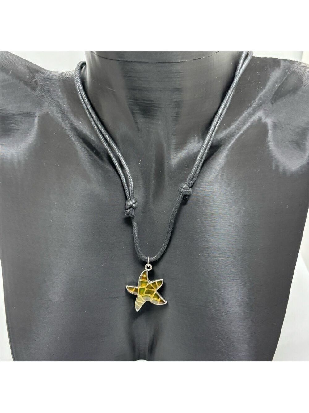 Mood Changing Star Pendant Necklace Black Cord